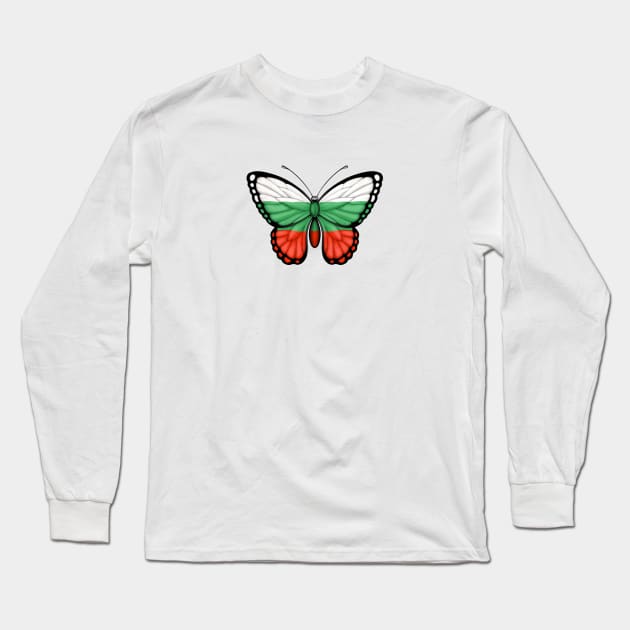 Bulgarian Flag Butterfly Long Sleeve T-Shirt by jeffbartels